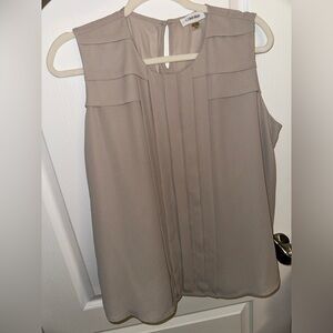 Calvin Klein Beige Sleeveless Blouse